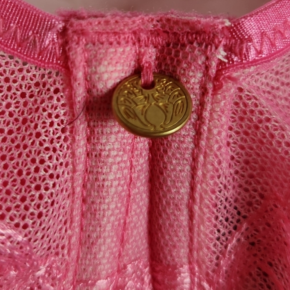 Natori True Decadence Bra Swiss Embroidery Sheer Lace Full Figure Pink 42DDD - Picture 4 of 14